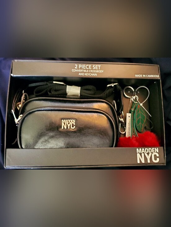 Steve Madden Handbags - Steve Madden Black Convertible Crossbody Bag With Cherry Bag Charm